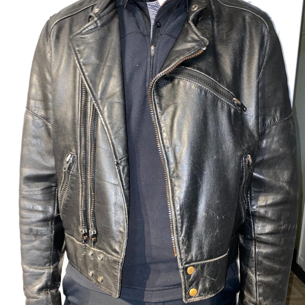 Vintage Mens Leather Motorcycle jacket